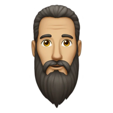 A very tall man with a long beard, and his name is Moaz sticker