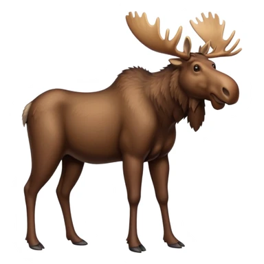 A high-resolution digital illustration of a full body moose in a clean, semi-realistic style. The noble moose is shown full body sticker