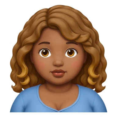 chubby girl with dusky skin tone and wavy hairs sticker