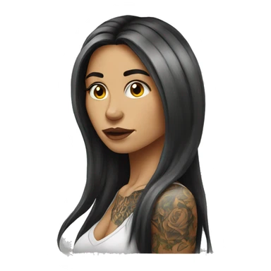 tattooed woman very attractive long hair sticker