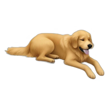 Woman in white bed cuddling one golden retriever sticker