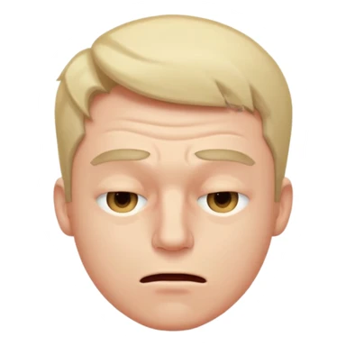 A male squinting his eyes hard but the mouth is blowing out sticker