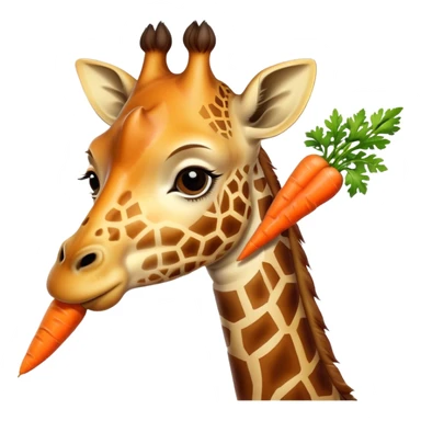 giraffe eating carrot sticker