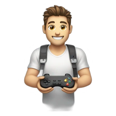 A GUY PLAY VIDEO GAMES CONSOLE SMILE sticker