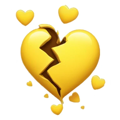 Yellow heart break  sticker