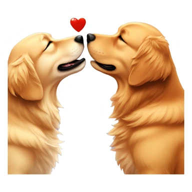 Golden Retriever kiss a little bear sticker