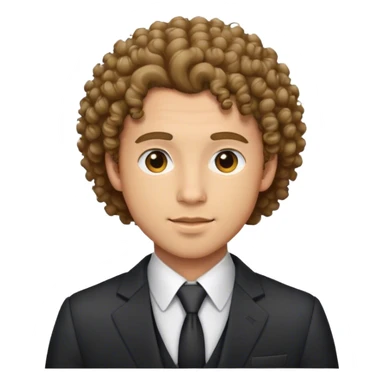 A man in a suit with curly hair sticker
