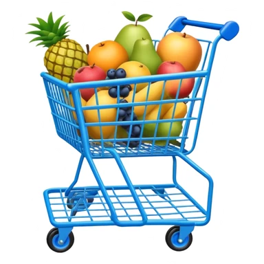 tropic fruits in a blue Shopping cart  sticker