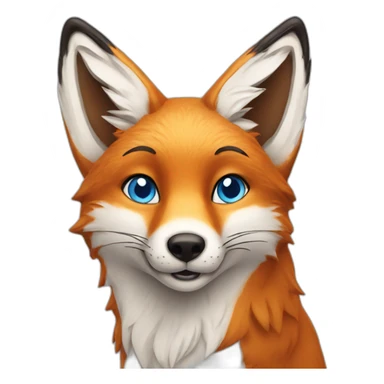 Fox whit blue eyes happy sticker
