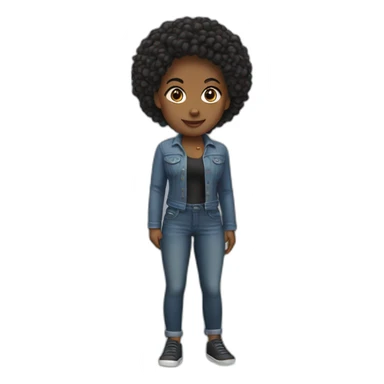 Mujer negra pelo recogido sticker