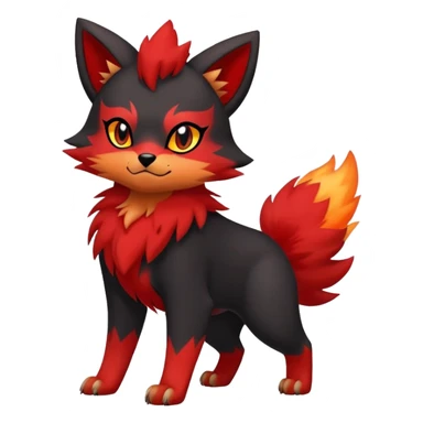 Zorua-Houndour-Litten-Fakémon-hybrid-creature (full body)  sticker