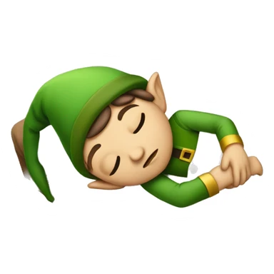 The elf is sleeeping sticker