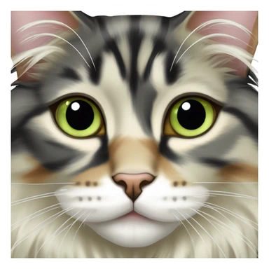 Maine coon dilute Calico half face colored and light green eyes sticker