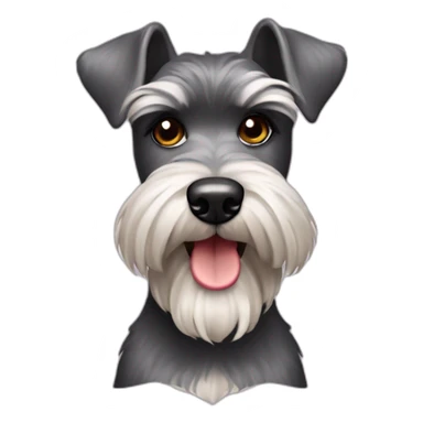 Schnauzer cuerpo completo con cola peluda enojado sticker