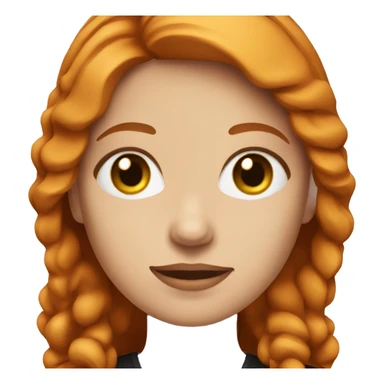 female professional with ginger hair, blue eyes and black outfit  sticker