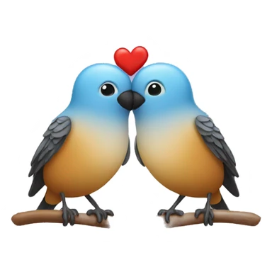 Two love birds kissing sticker