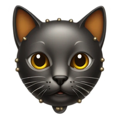 Leather cat with rivets  sticker