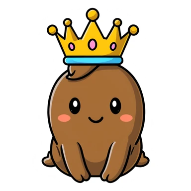 cute poop king with crown sticker