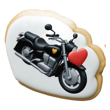 cookie heart with black motorbike  sticker
