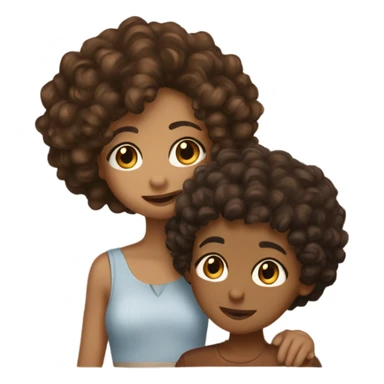 Pretty brownskin girl with short brown hair kissing a lightskin boy with curly brown hair sticker