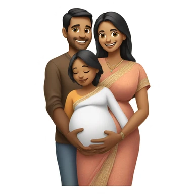 indian pregrant couple sticker