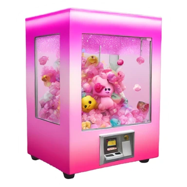 Pink ombre claw machine with glitter  sticker