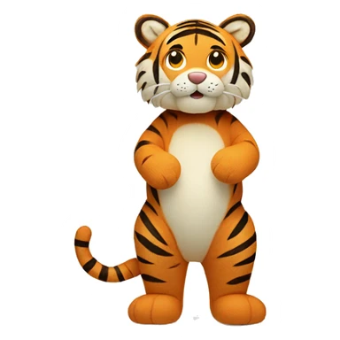 whole body of tiger in jellycat style (standing and two sides) sticker