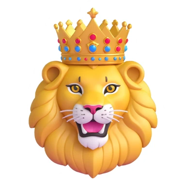 Regal golden lion crest with crown, House Augustus sticker