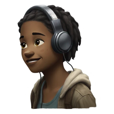 Ellie from the last of us listening to music on a sony Walkman  sticker
