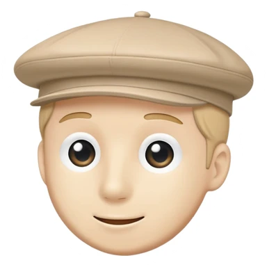 Beige Kangol flat cap hat, classic 504 style, light tan color, simple clean design sticker