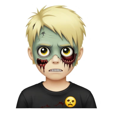 boy zombie with blonde emo hair emoji sticker