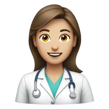 Brown haired female dentist sticker