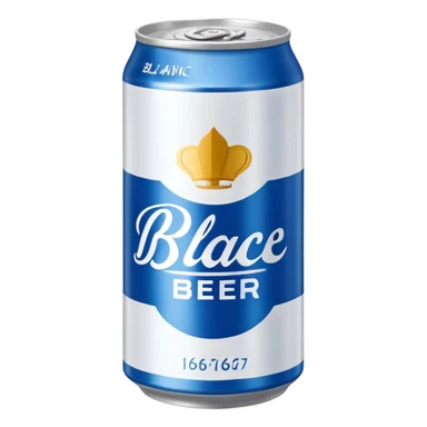 1664 Blanc beer can with blue and white branding sticker