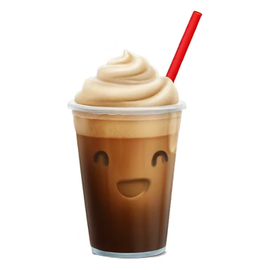 ice coffee with red straw sticker