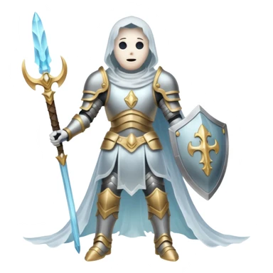 ghost with armor about to embark on an adventure  sticker