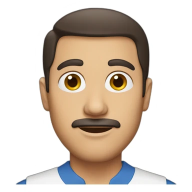 a turkish guy with dark hair and dark brown hair oval head sticker