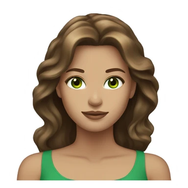 beautiful woman long brown hair green eyes beige skin sticker