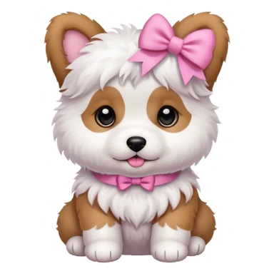 Puppy with pink bows sticker