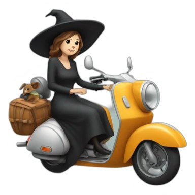 witch with vespa animal printer sticker