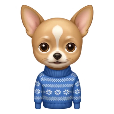 Tan chihuahua wearing a sweater sticker