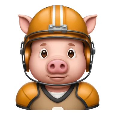 american football player pig with sticker