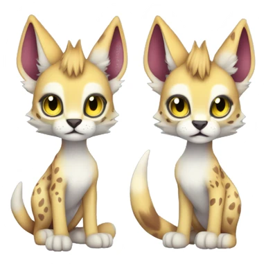 Cute Kawaii Cool Edgy Epic Ethereal Sparkly Colorful Sergal-Serval-Caracal-Vernid full body sticker