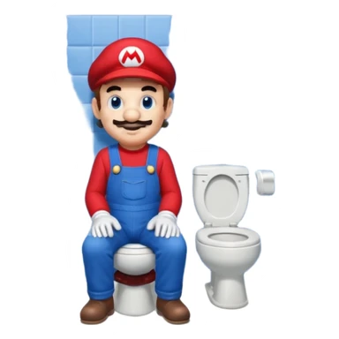 Mario dans des toilettes  sticker
