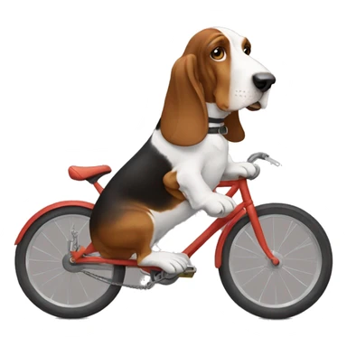 Basset hound riding a bike sticker