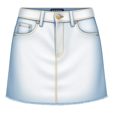 super realistic isolated white denim mini skirt sticker