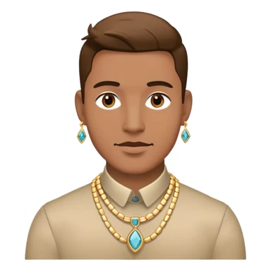 male portrait with jewelry gafa sticker
