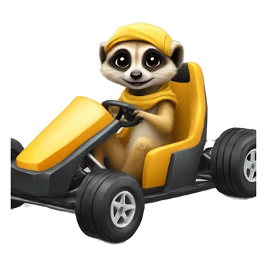 Meerkat in a go kart sticker