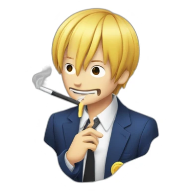 Sanji fume une cigarette sticker