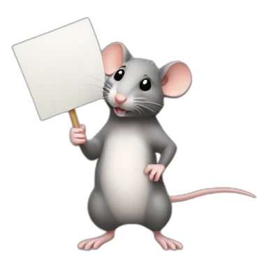rat demonstrating holding sign sticker