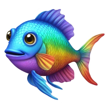 Rainbow fish sticker